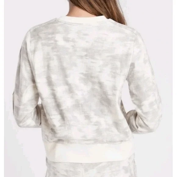 Athleta Farallon Sweatshirt 1X Inversion Gray White Tie Dye Crew Neck Pullover - Picture 4 of 11